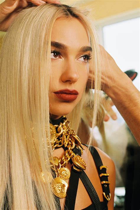 dua lipa versace blonde